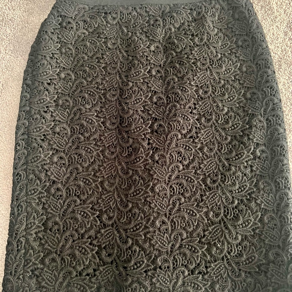 Ann Taylor Black Lace Pencil Skirt